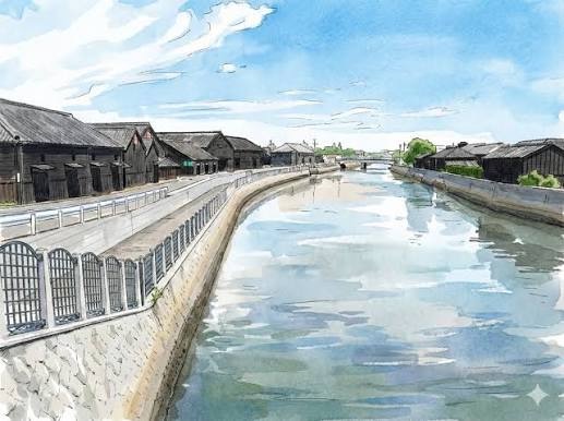 半田運河沿いの歴史的な景観