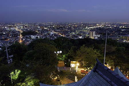 小牧山から望む小牧市の夜景