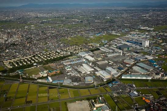 小牧市の工業地域と住宅地
