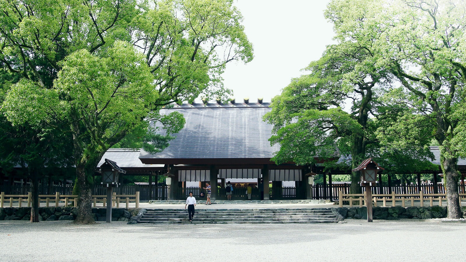 緑に囲まれた熱田神宮の社殿