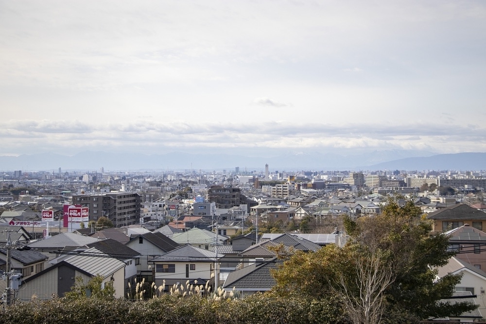高台から望む名古屋市緑区の住宅街