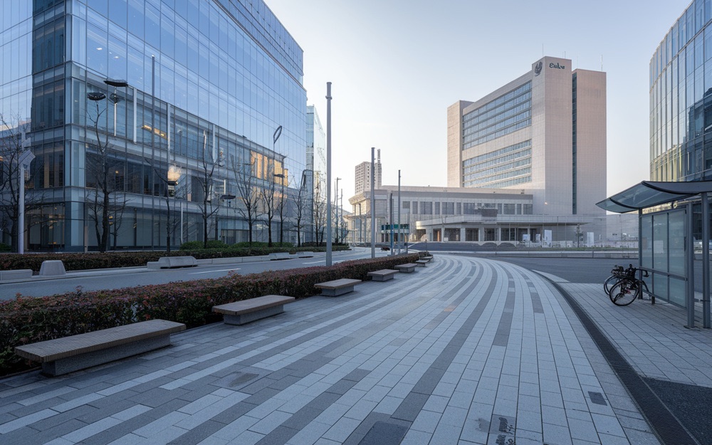 名古屋市緑区の駅前広場と街並み