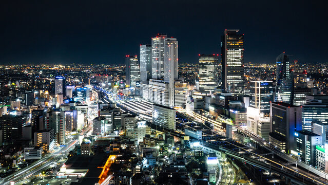 名古屋市中心部の夜景